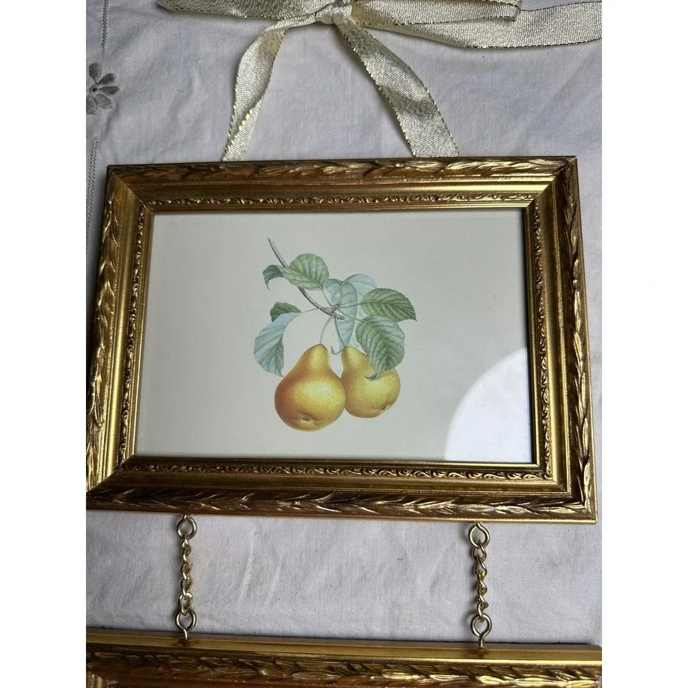 Burnes of Boston Gold Gilt Ornate Double Hanging Picture Frame 4x6 Vintage